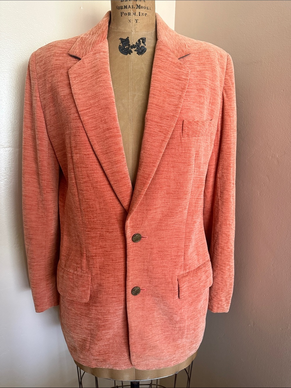 Vintage DKNY Donna Karan Coral Longline Blazer Size 10